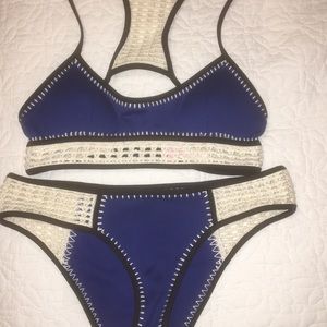 Blue and crochet detailing bikini